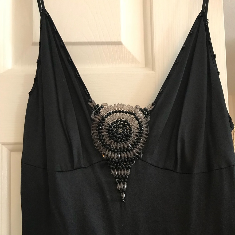 NEW YaYa satin black sequins dress.